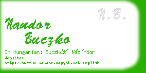 nandor buczko business card